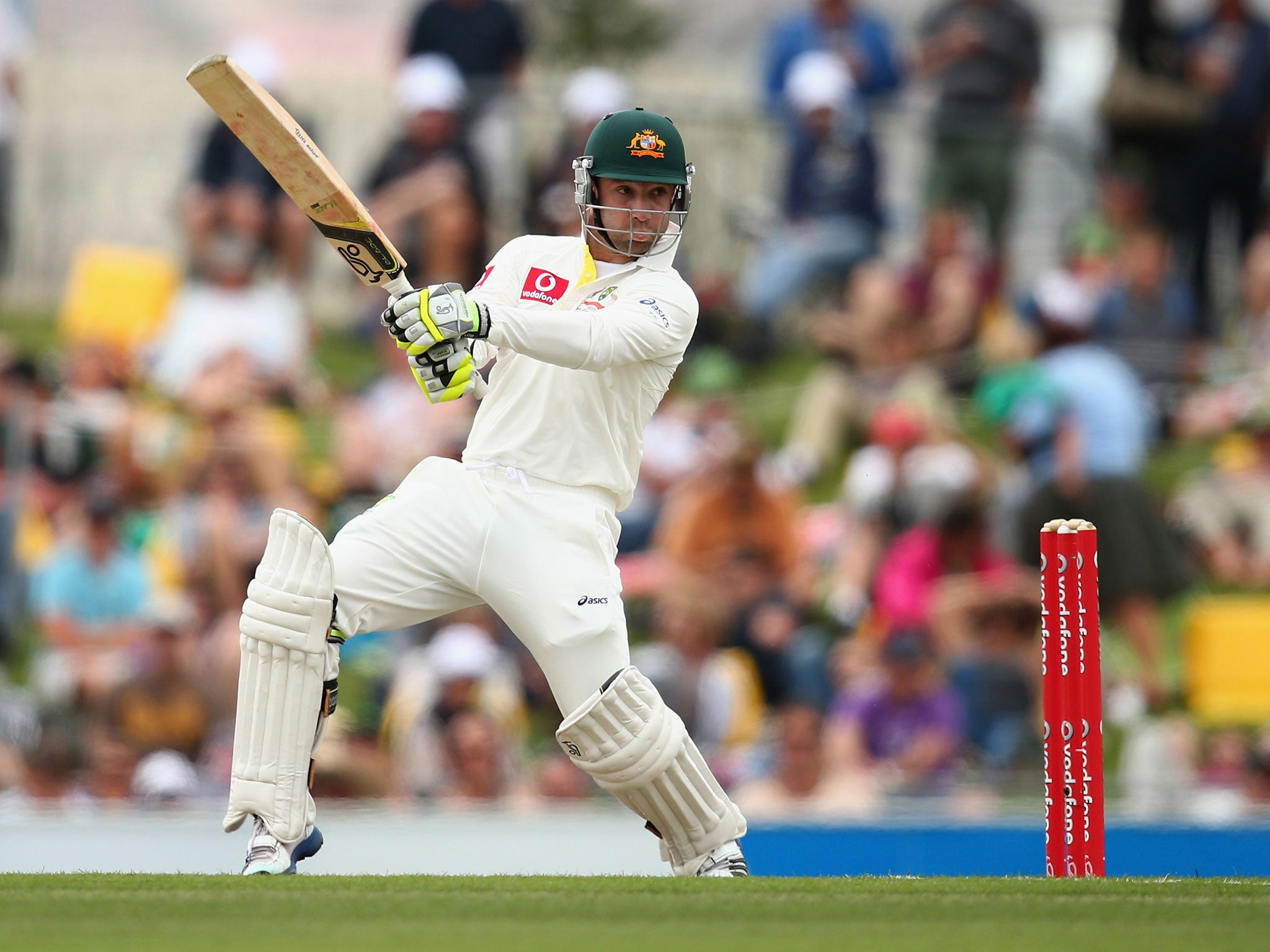 Phillip Hughes of Australia bats during day one of the First Test match between Australia and Sri Lanka