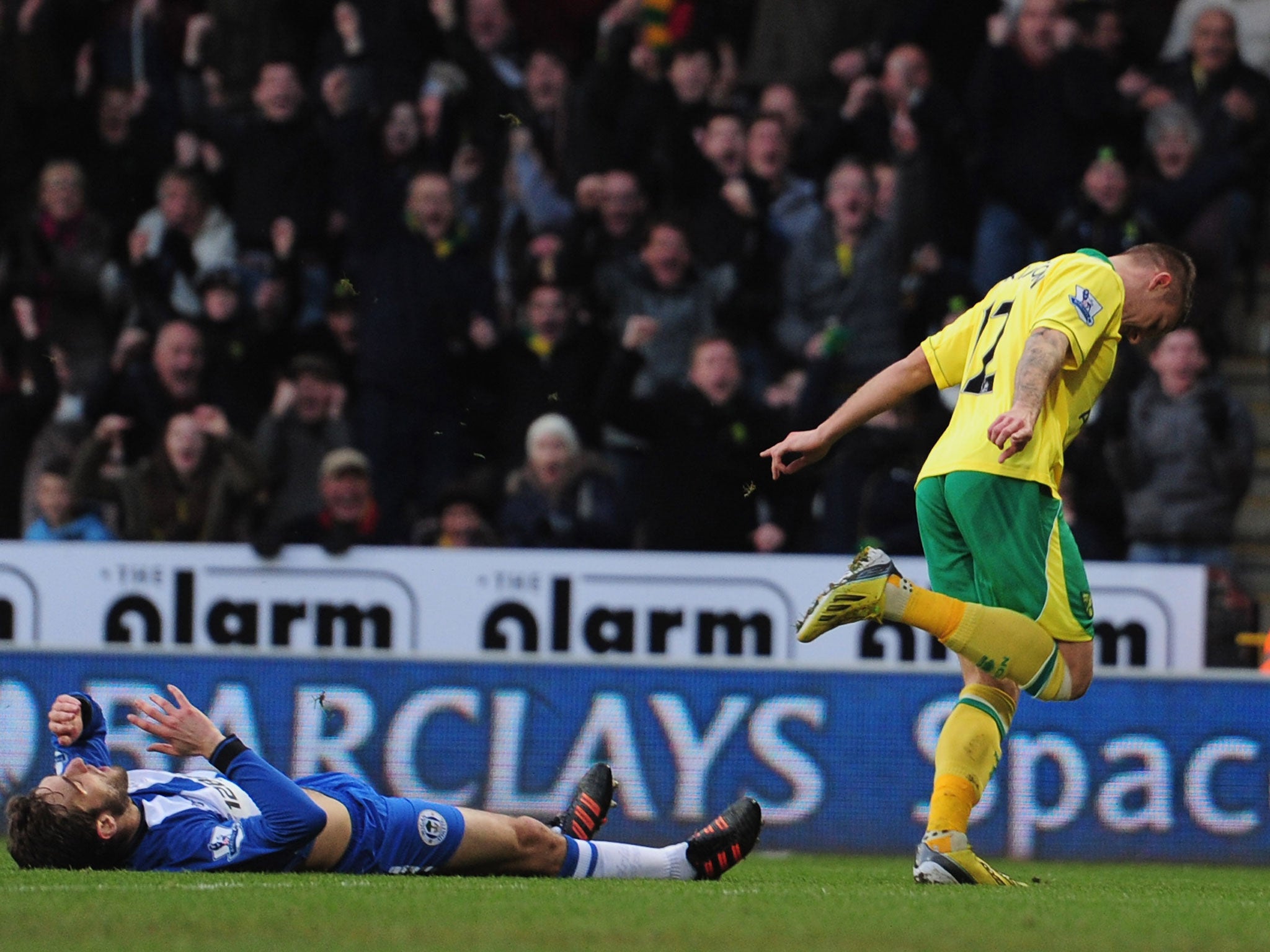 Anthony Pilkington celebrates his sides goal