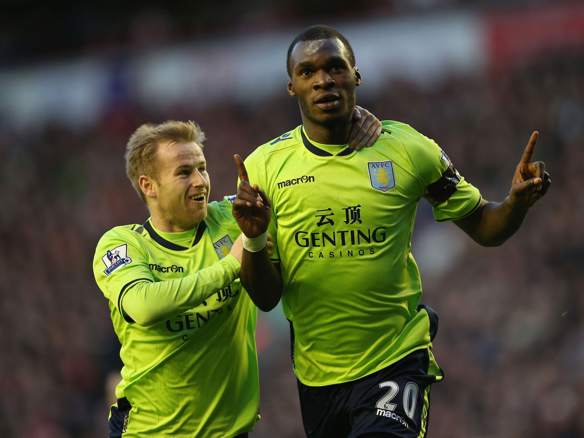 Christian Benteke celebrates his goal