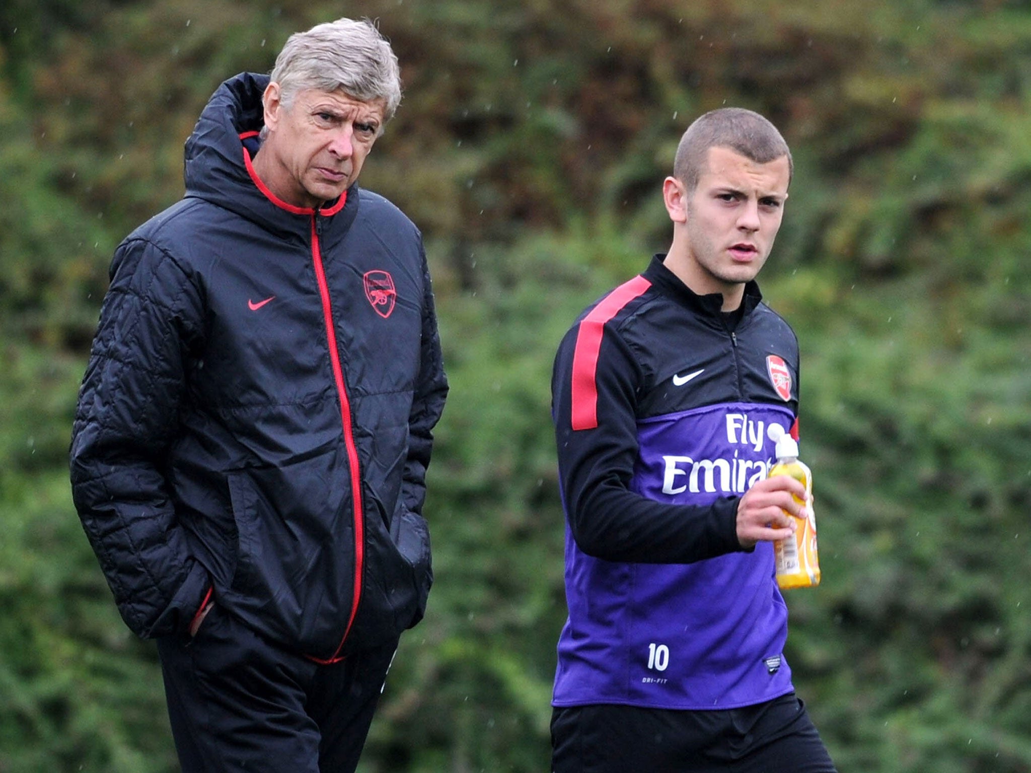 Arsene Wenger (left) feels responsible for Jack Wilshere’s injury issues