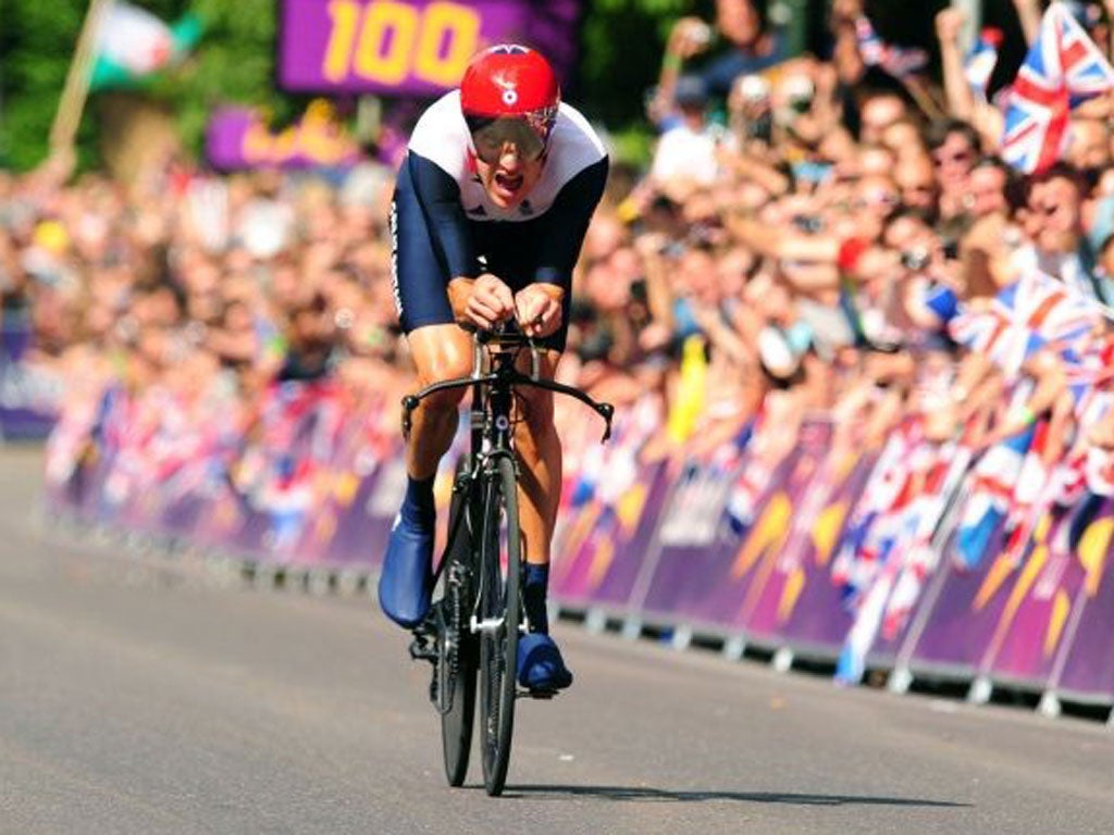 Bradley Wiggins winning the Olympic time trial