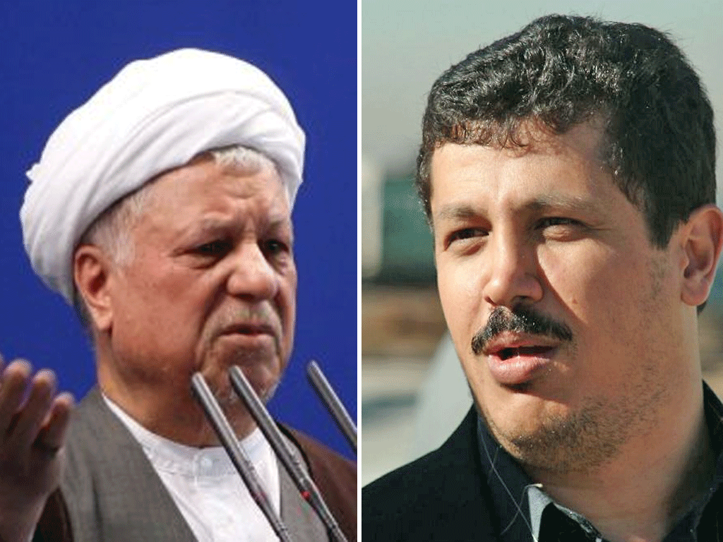Mehdi Hashemi Rafsanjani (right), son of former Iran's president Akbar (left), was released on £5m bail