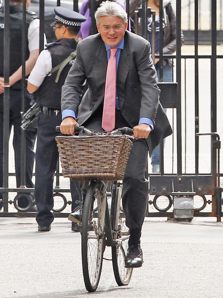 Andrew Mitchell was prevented from riding his bicycle through the gates of Downing Street
