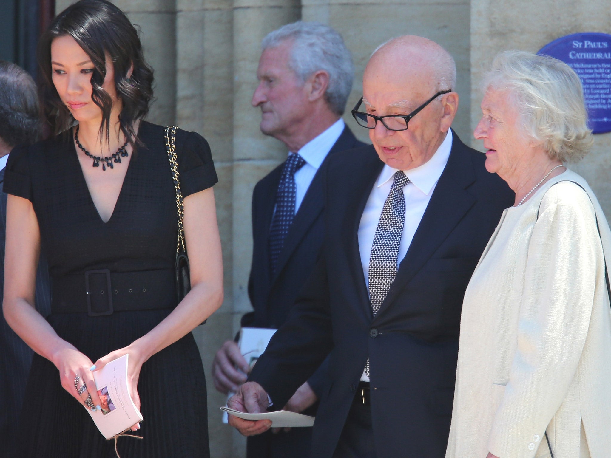 Rupert Murdoch and his wife, Wendi Deng, with Rupert’s sister Janet Calvert-Jones