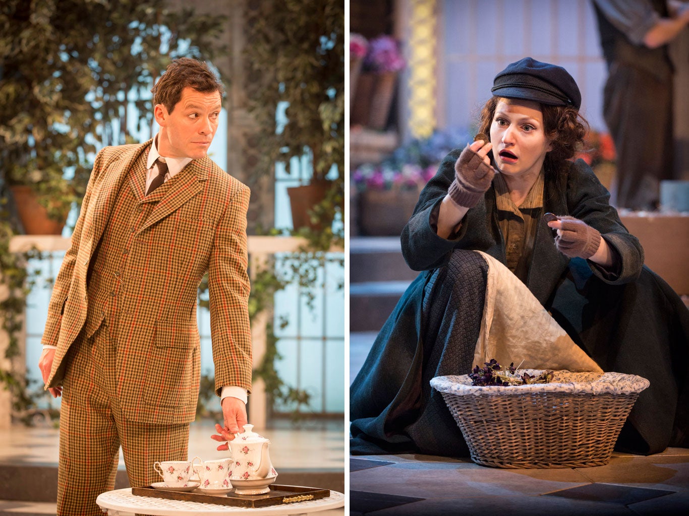 Dominic West's Henry Higgins is overshadowed on stage by emerging talent Carly Bawden's Eliza Doolittle