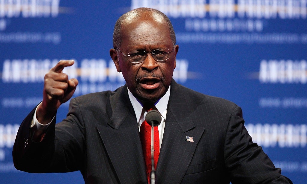 Republican presidential candidate Herman Cain