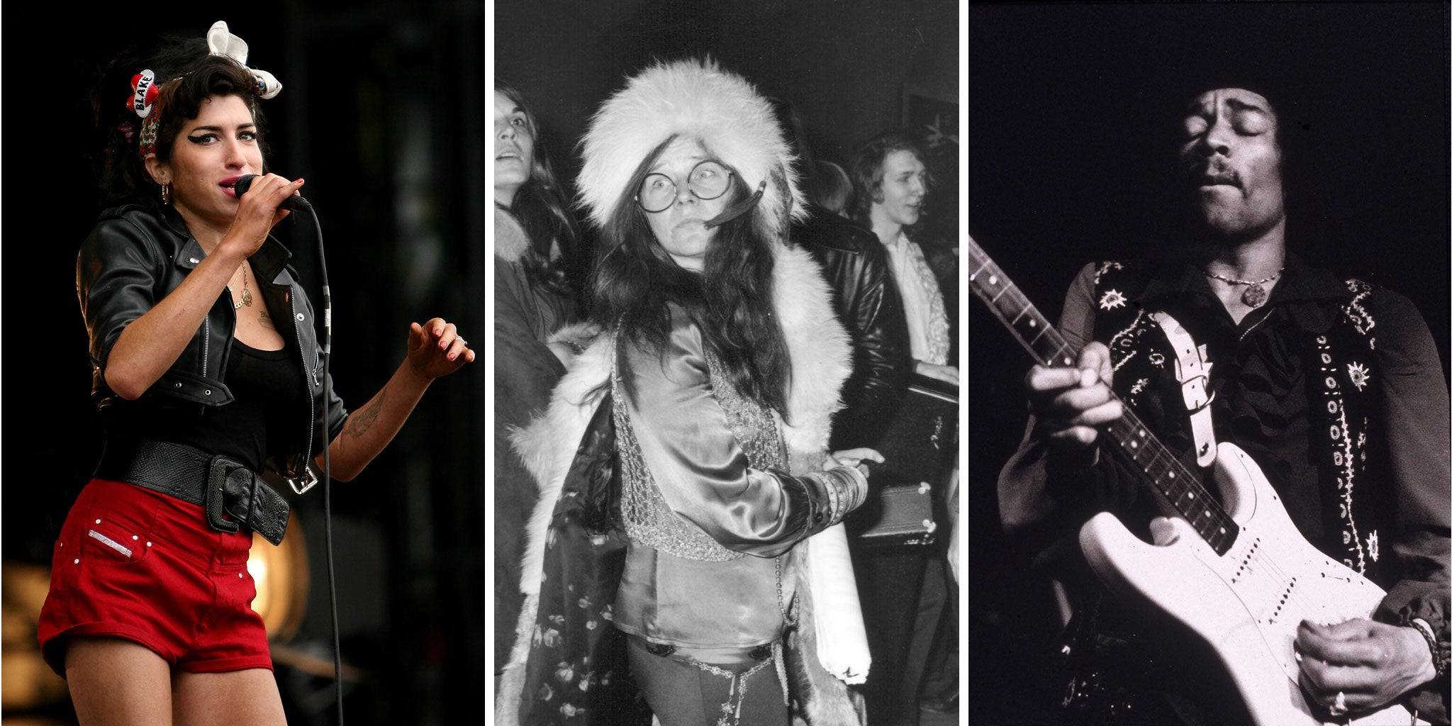 Amy Winehouse, Janis Joplin and Jimi Hendrix: members of the '27 club'