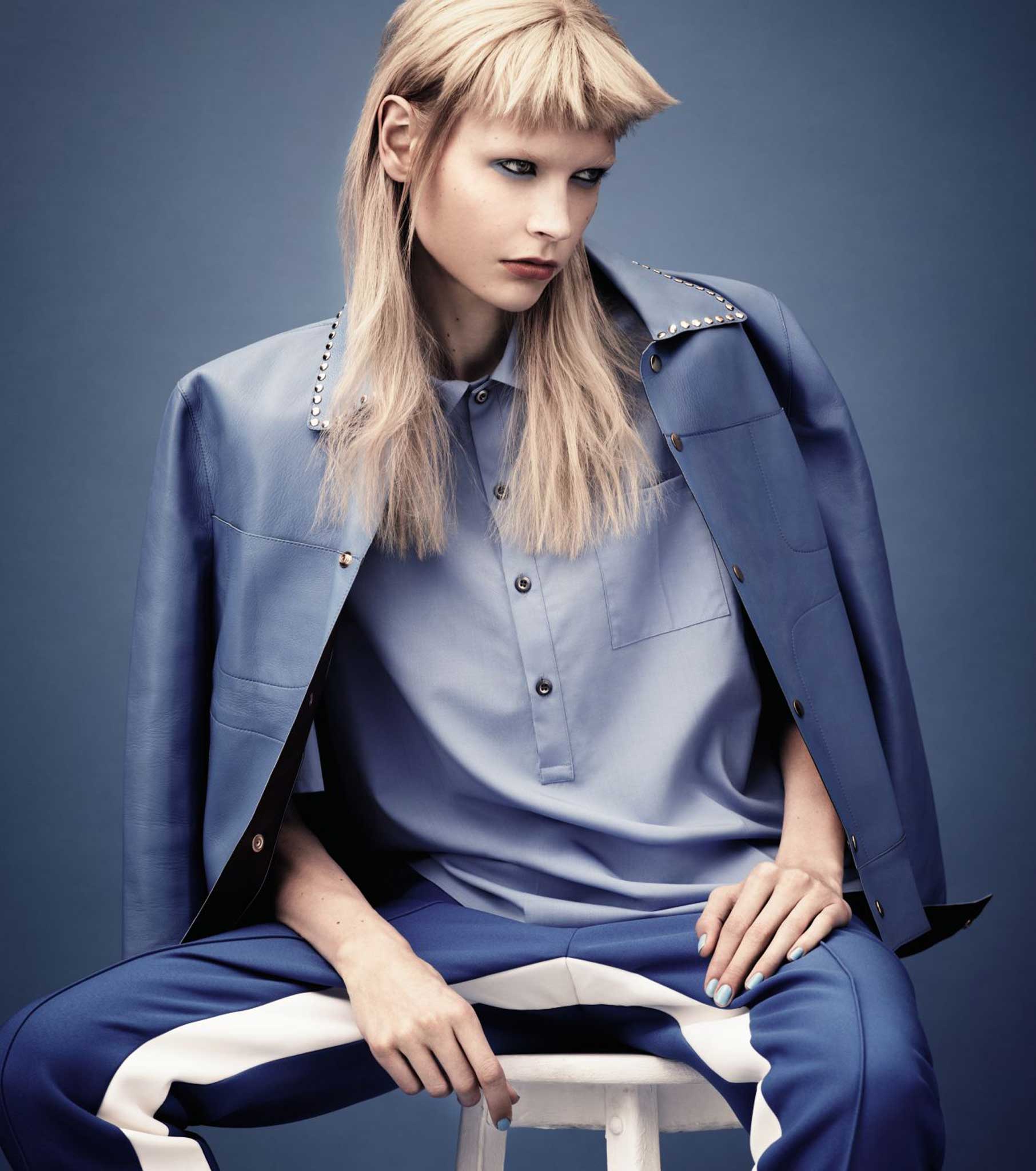 Shirt, £515, and trousers, £655, both by Prada, 16-18 Old Bond Street, London W1, 020-7647 5000; leather Jacket, £2,314, by Marni, 26 Sloane Street, London SW1, 020-7245 9520