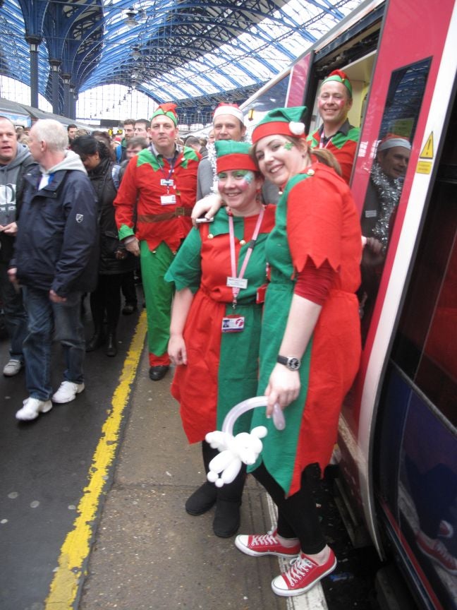 Elf and happiness: the 10.10am arrives in Brighton