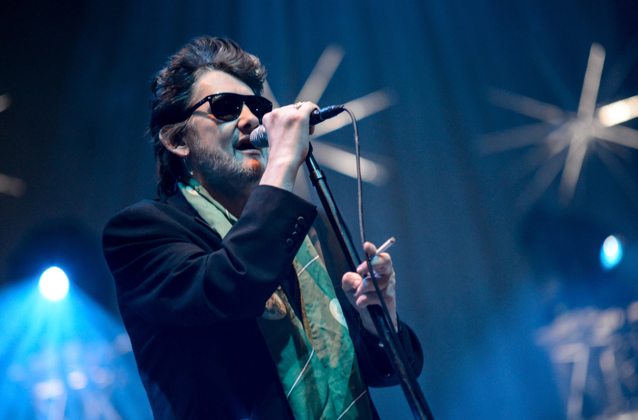 Shane MacGowan of the Pogues performing last night