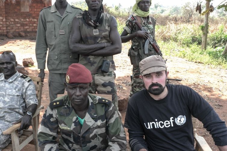 Evgeny Lebedev, the owner of the Independent, conducts an interview with the rebel commander, General Abdullah. The general said he was interested only in establishing “peace”, but we saw one of his men threaten a girl who had been kept as a sex slave and