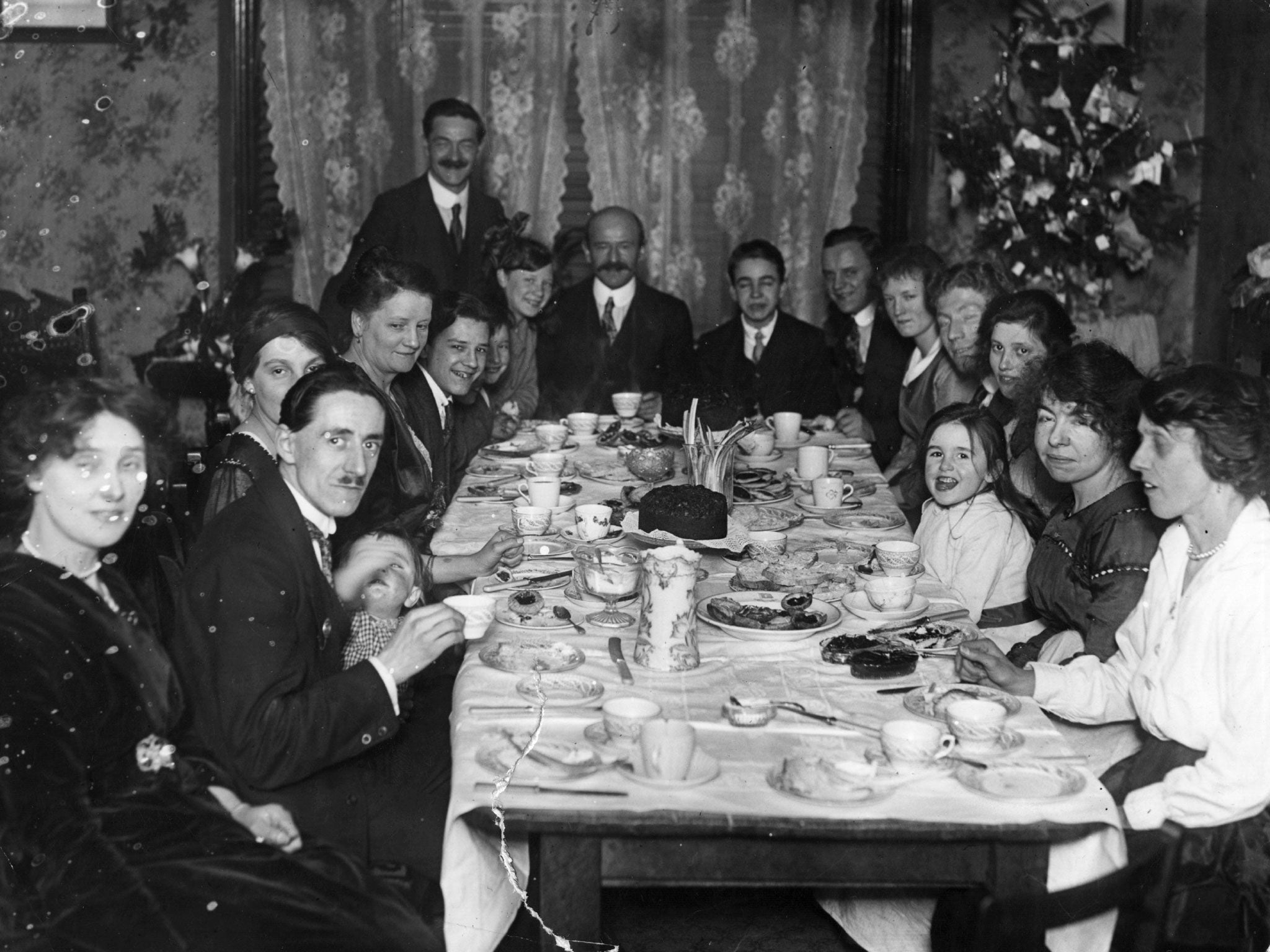 Feast day: Christmas tea for a family in 1919. Menus change, but not the spirit