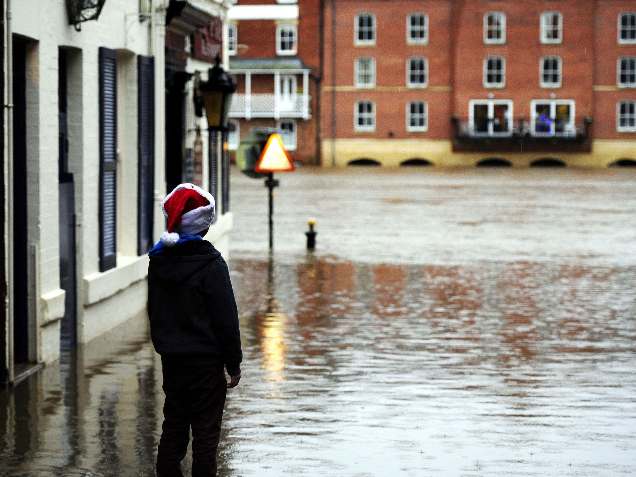 Devastation: a boy in York city centre