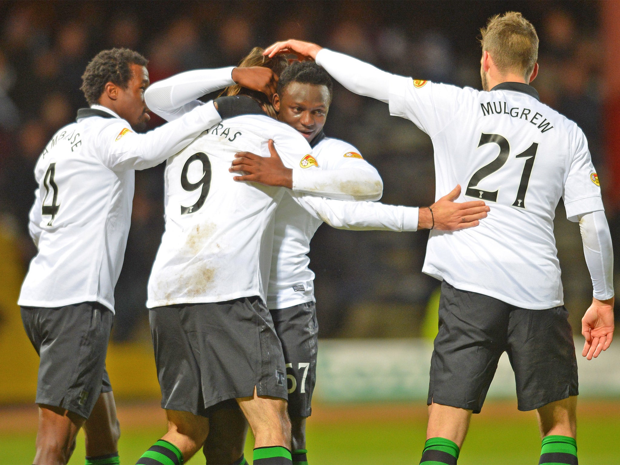 Georgios Samaras is mobbed after opening the scoring