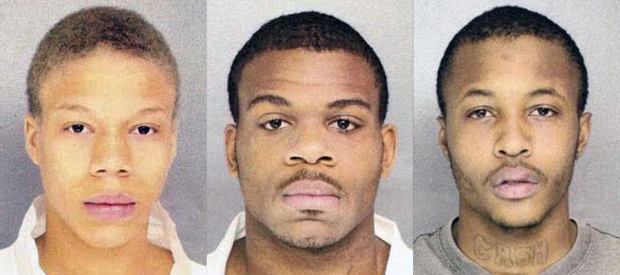 (Left to right) 17-year-olds Kevin Jones and Kewon Matthews, and 19-year-old Brehon Rawlings