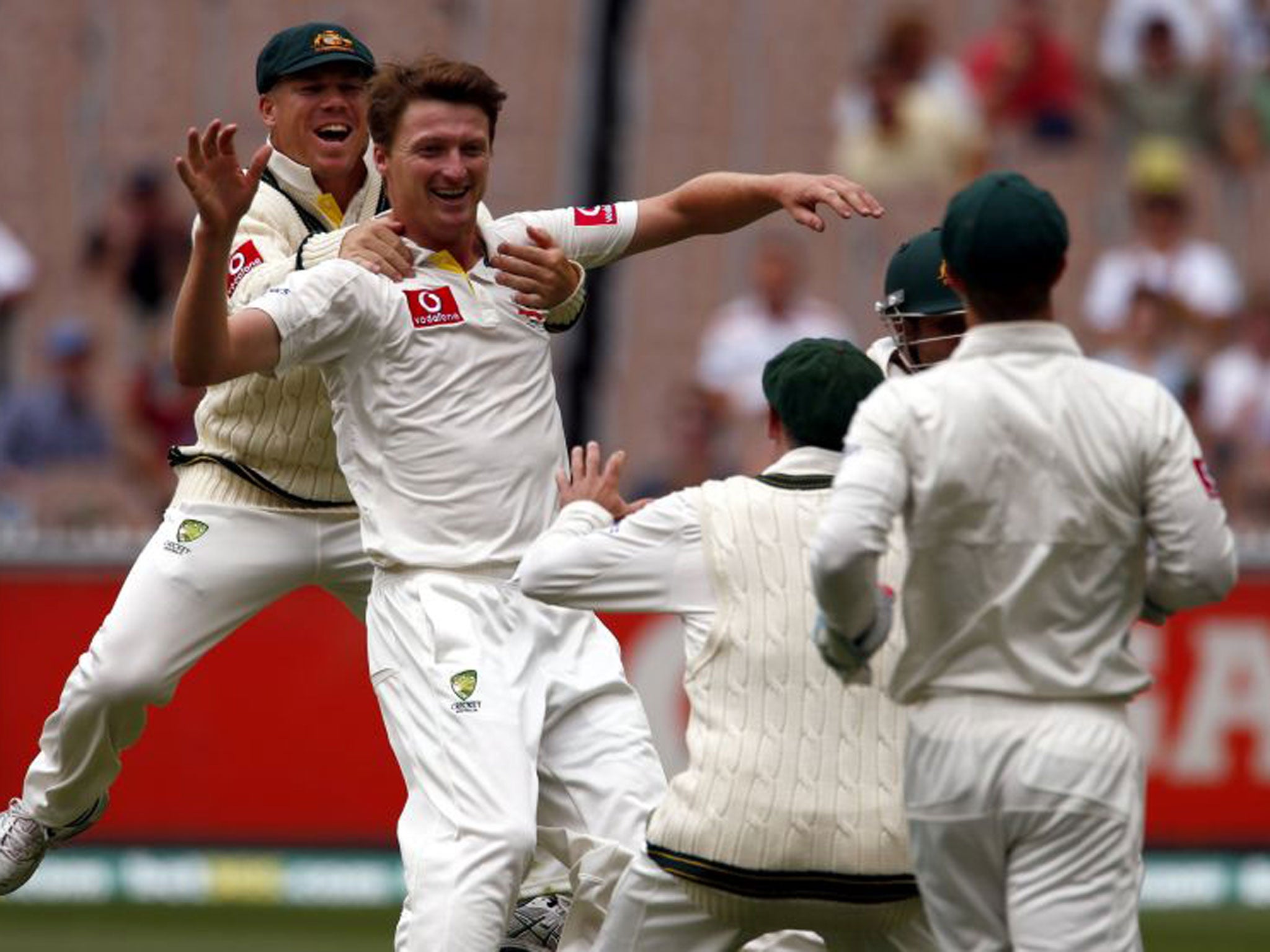 Jackson Bird (centre) celebrates dismissing Mahela Jayawardene yesterday