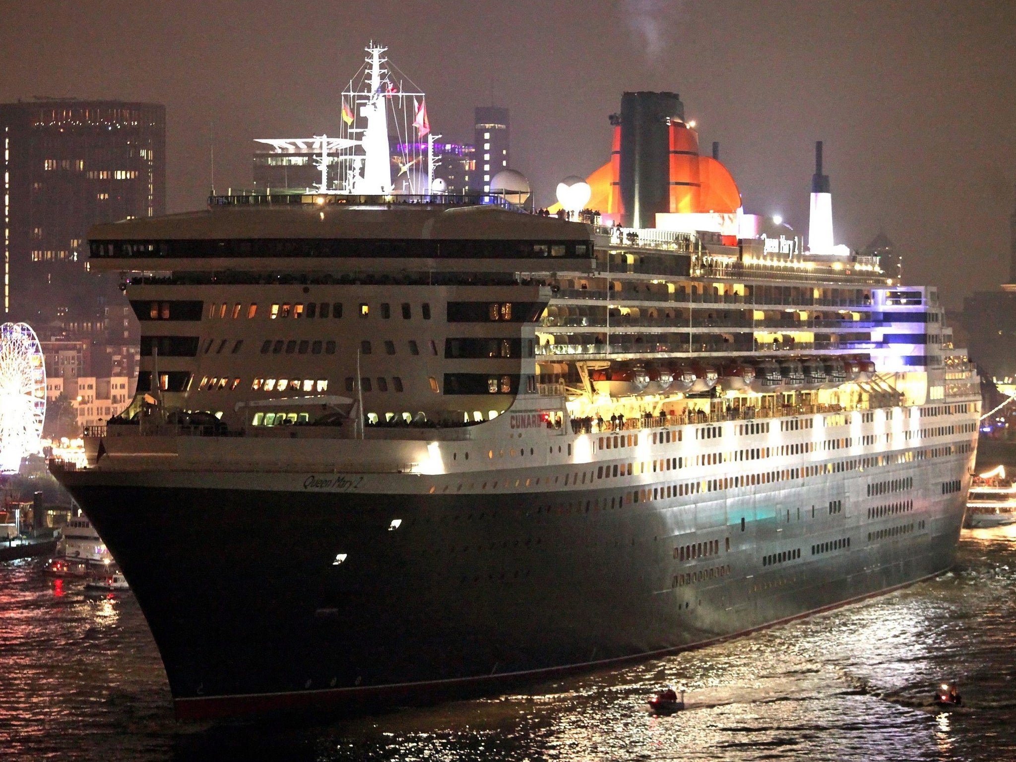 More than 200 people on board the Queen Mary 2 have been taken ill