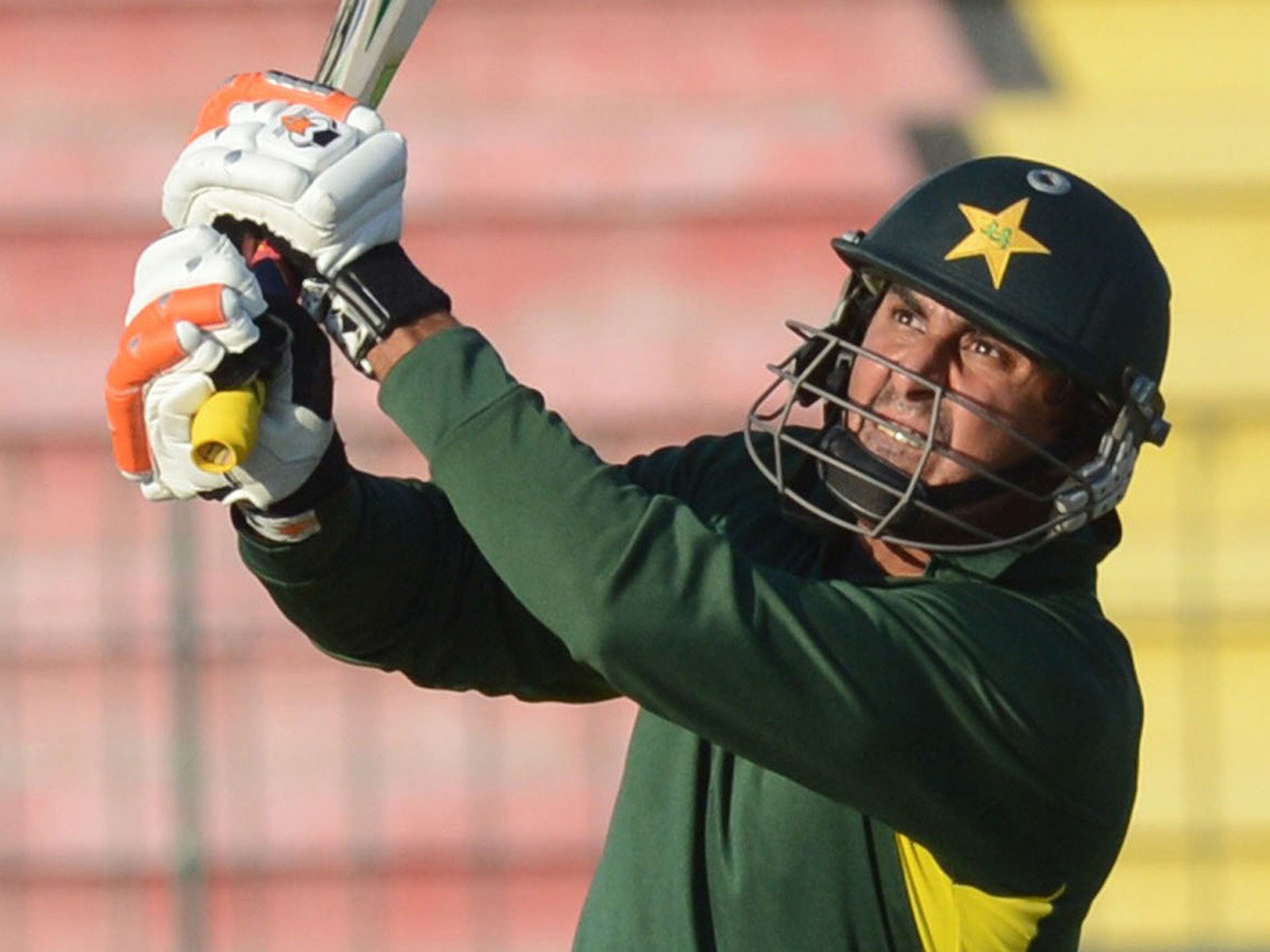 Pakistan’s Nasir Jamshed hit an unbeaten century yesterday