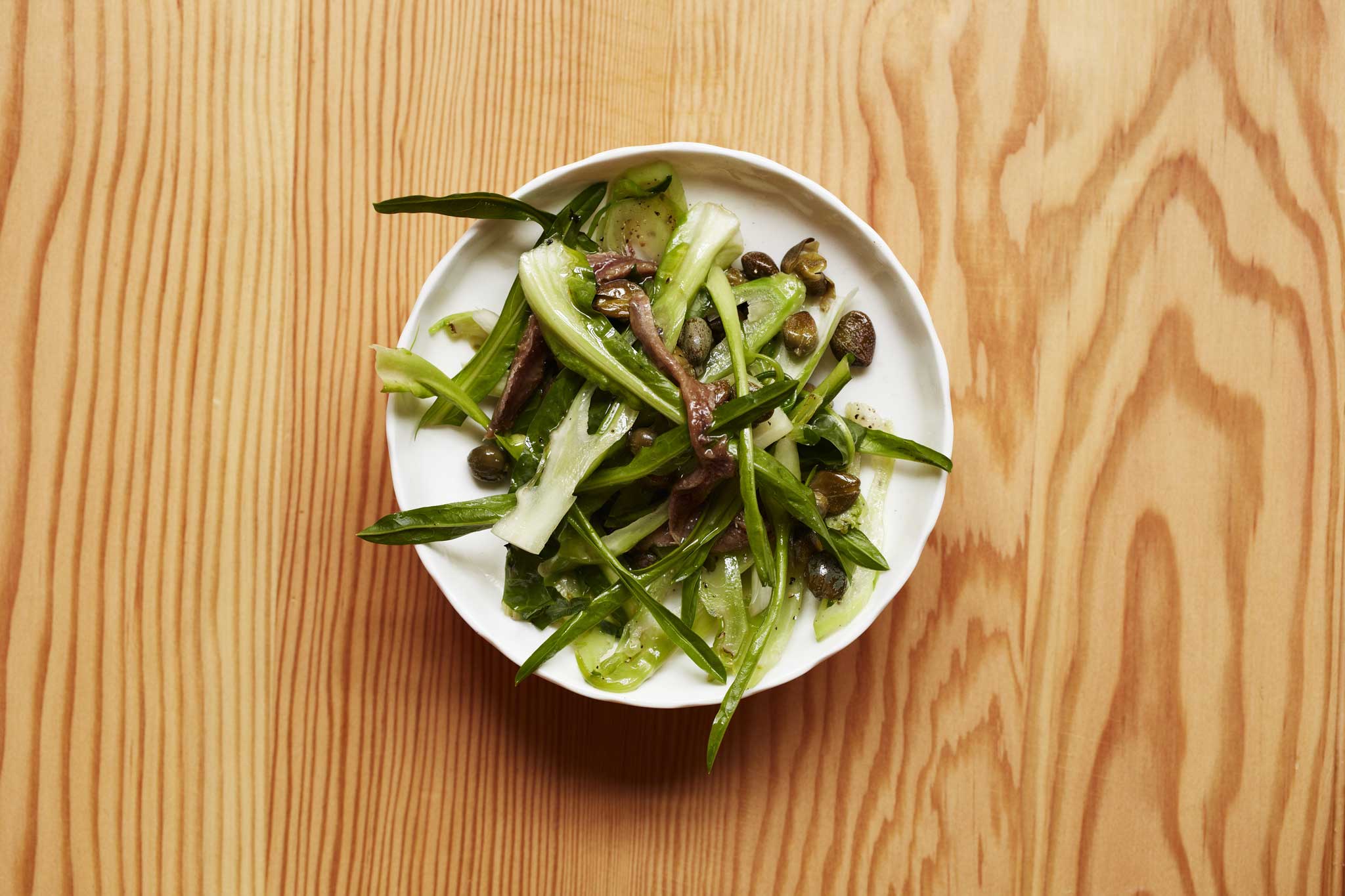 Puntarelle with anchovies and capers