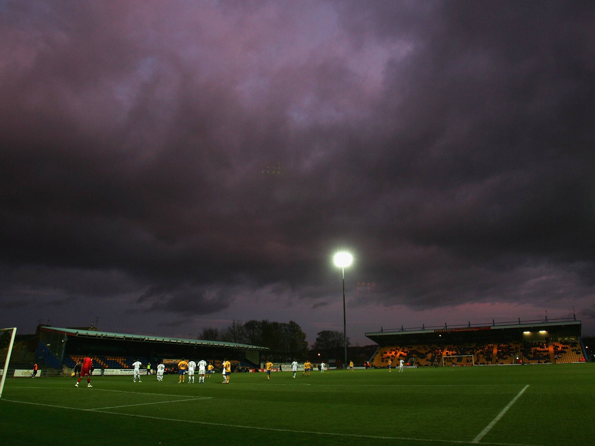 A view of Mansfield Town's stadium