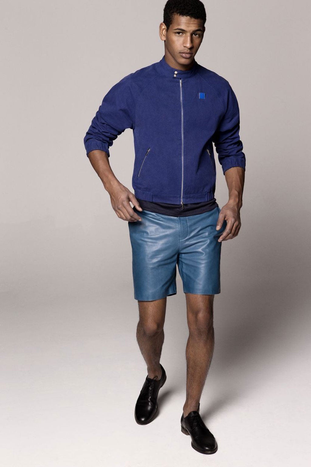 Richard Nicoll: Jacket £257, T-shirt £108, and shorts £727, all Richard Nicoll, richardnicoll.com; shoes from a selection, zara.com