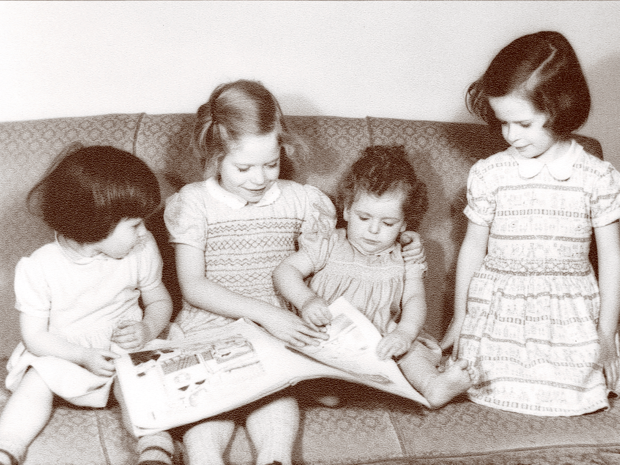 Sad story: Ettie Spencer (far right) with her sisters in the 1950s. Their abuser has never been charged