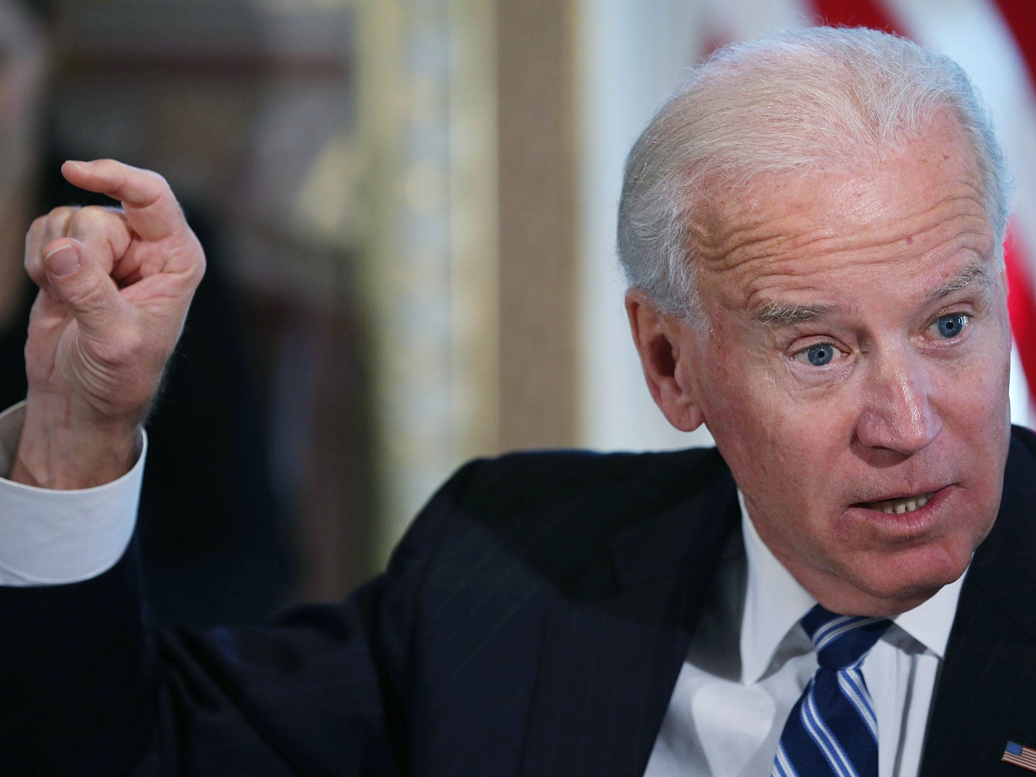 Vice- President Joe Biden is seeking support today for tougher laws and background checks the National Rifle Association