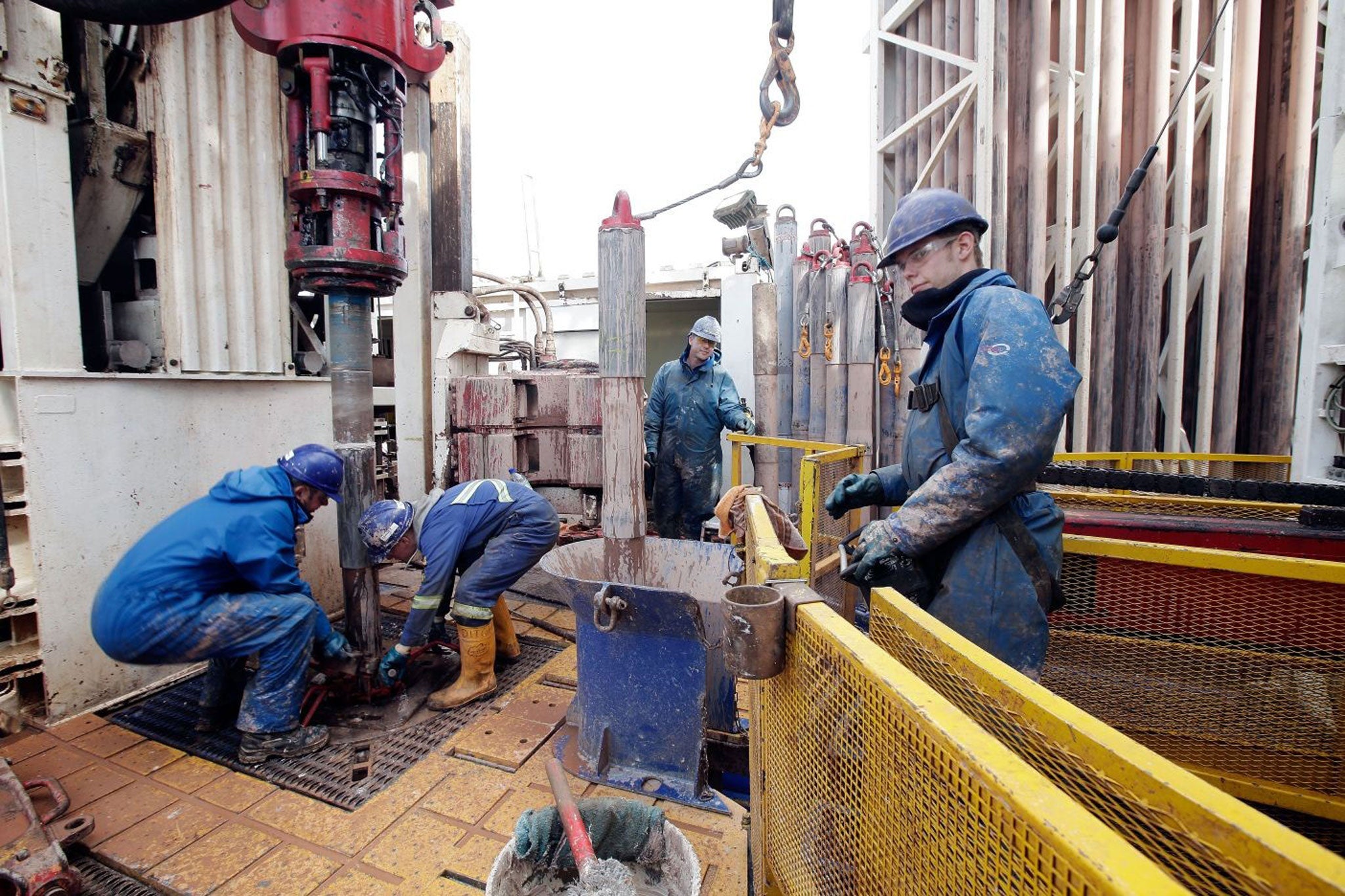 A shale fracking drill platform in Lancashire