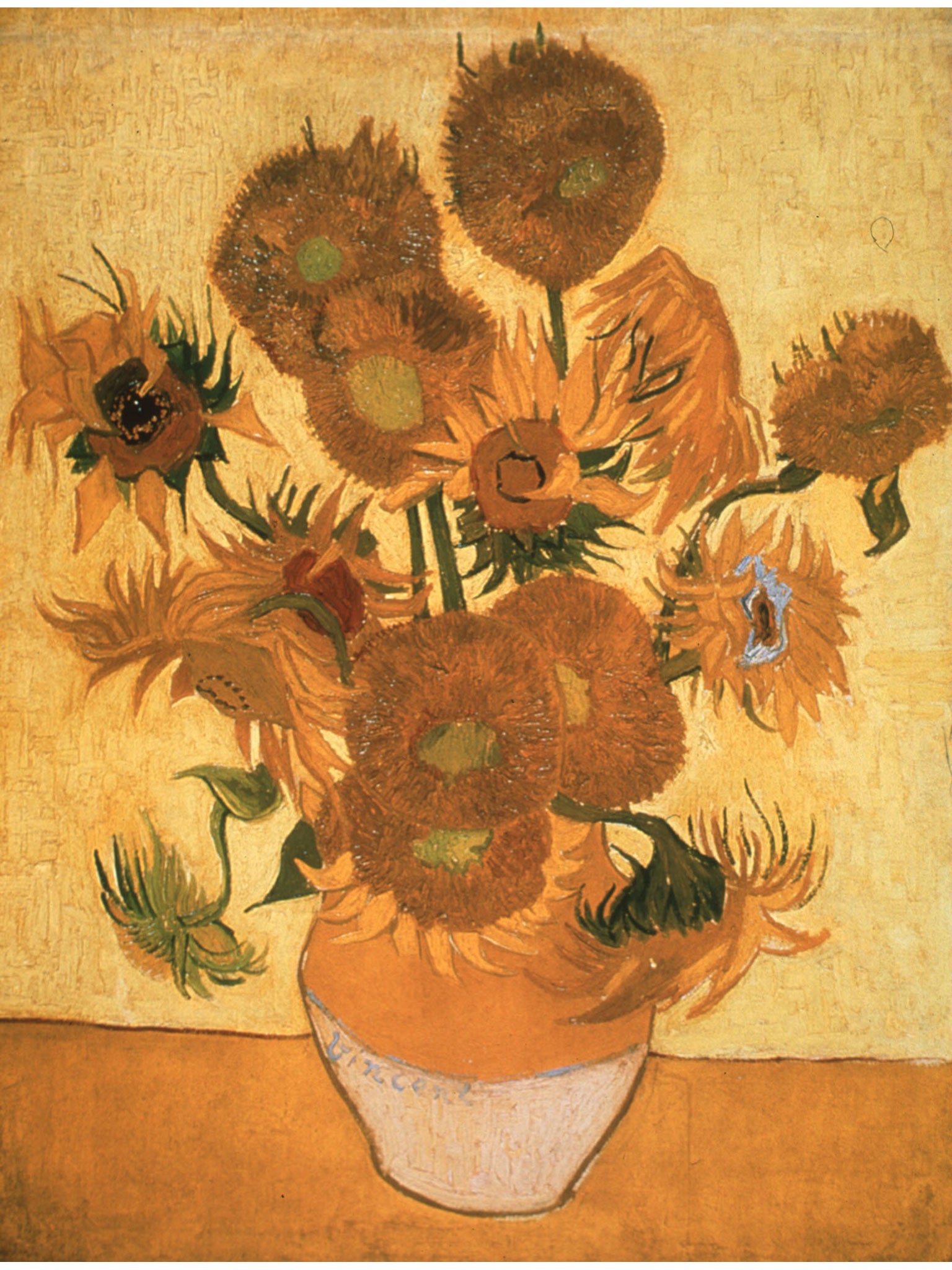 Van Gogh’s Sunflowers, 1889, are on display at the museum's new exhibition 'Van Gogh at Work'