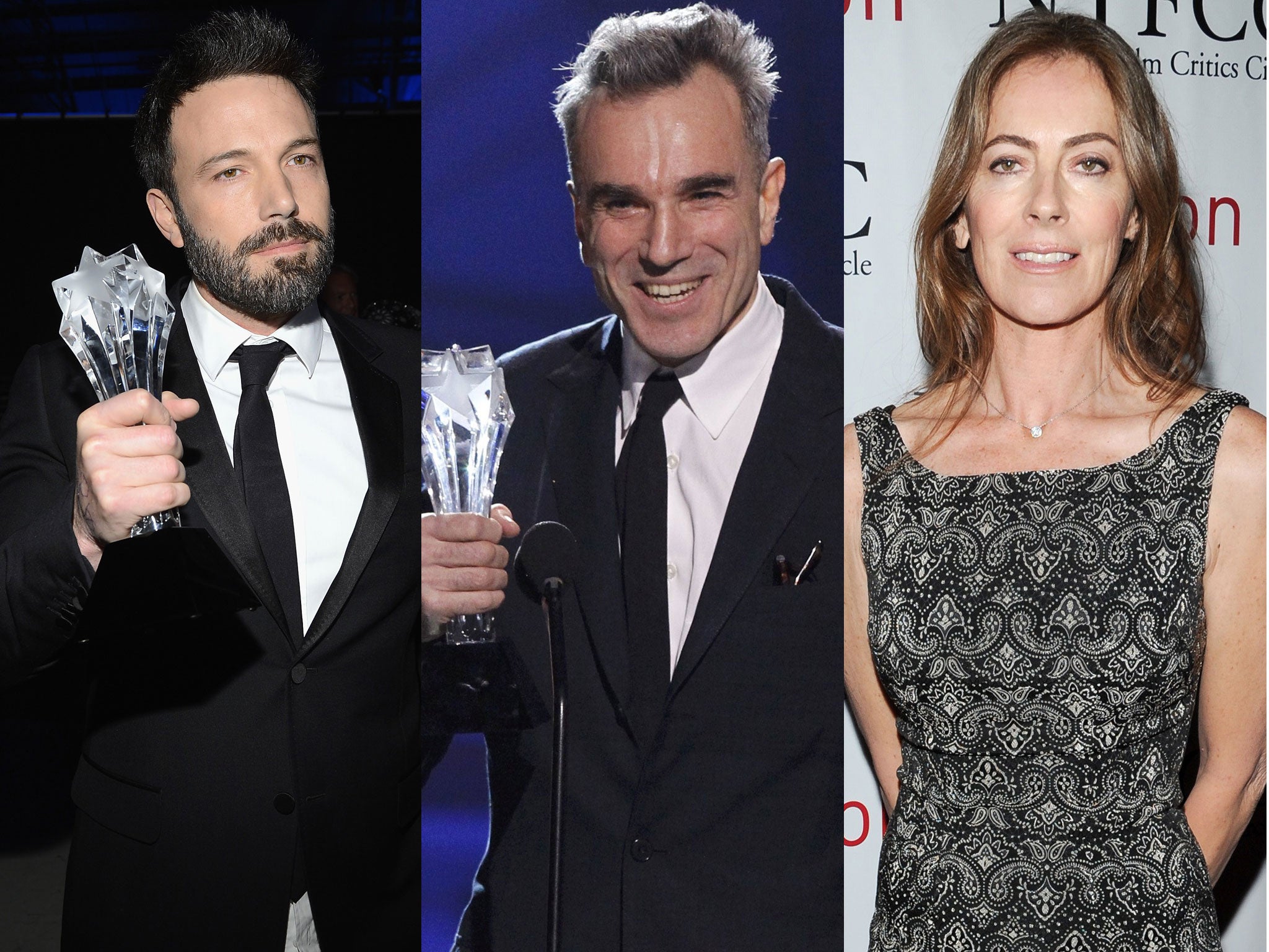 Ben Affleck, Daniel Day-Lewis at this month’s Critics Awards and Zero Dark Thirty director Kathryn Bigelow