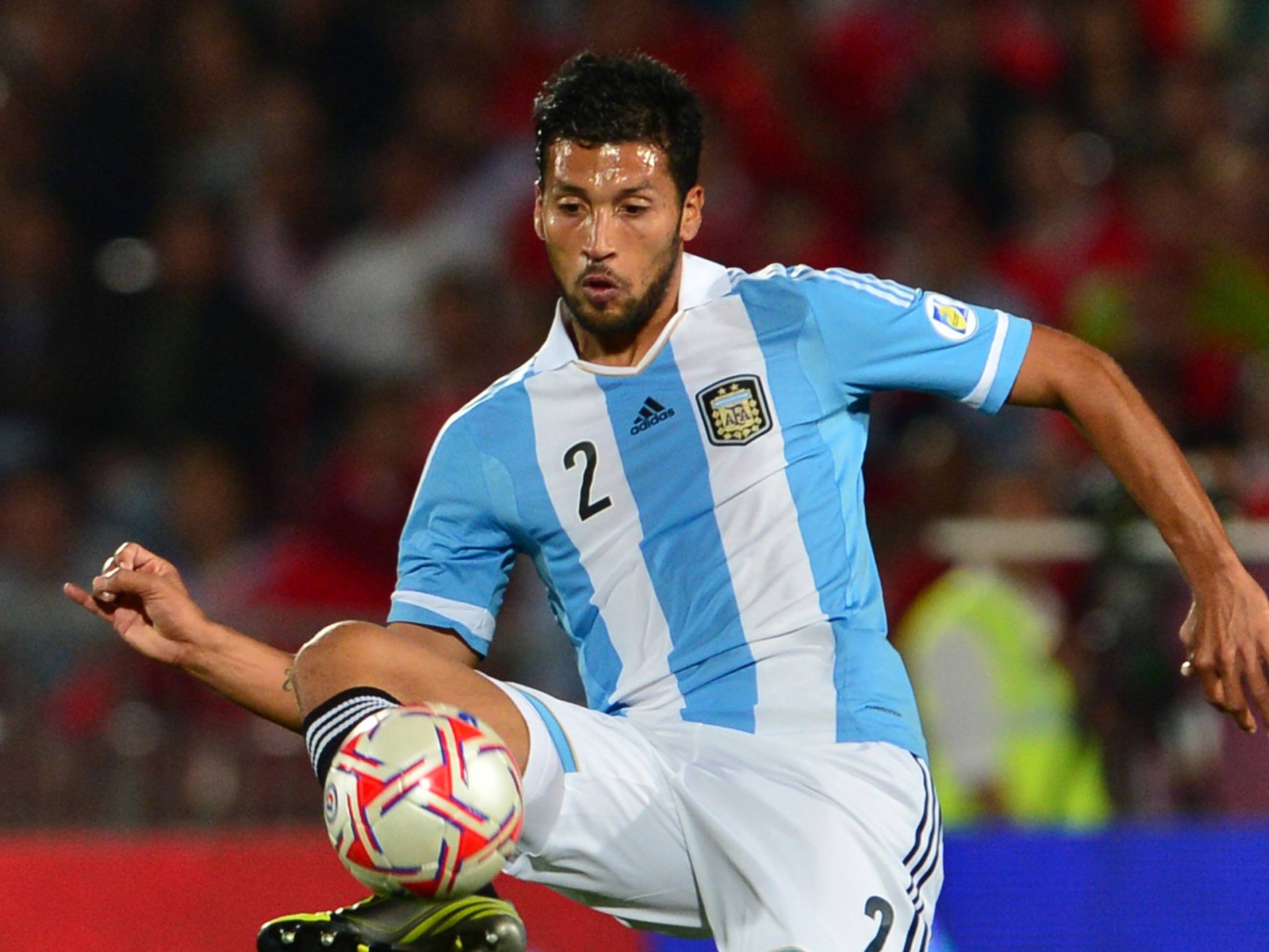 Ezequiel Garay in action for Argentina