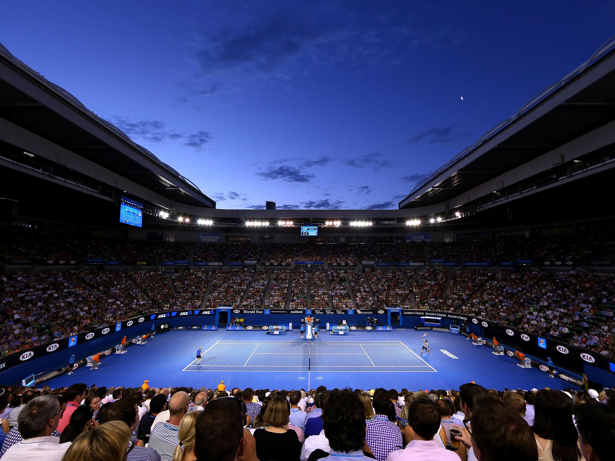 A view of Roger Federer's match at the Australian Open