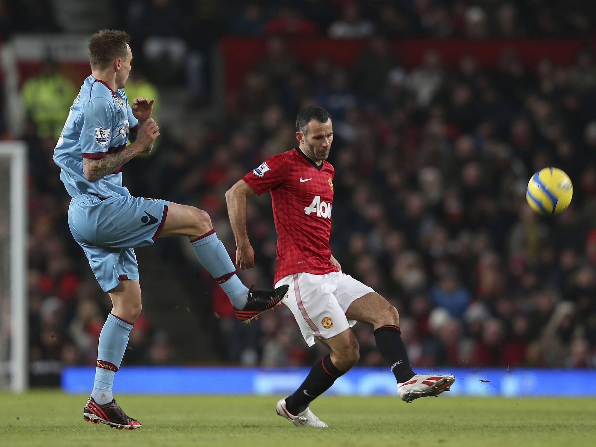 Ryan Giggs in action against West Ham