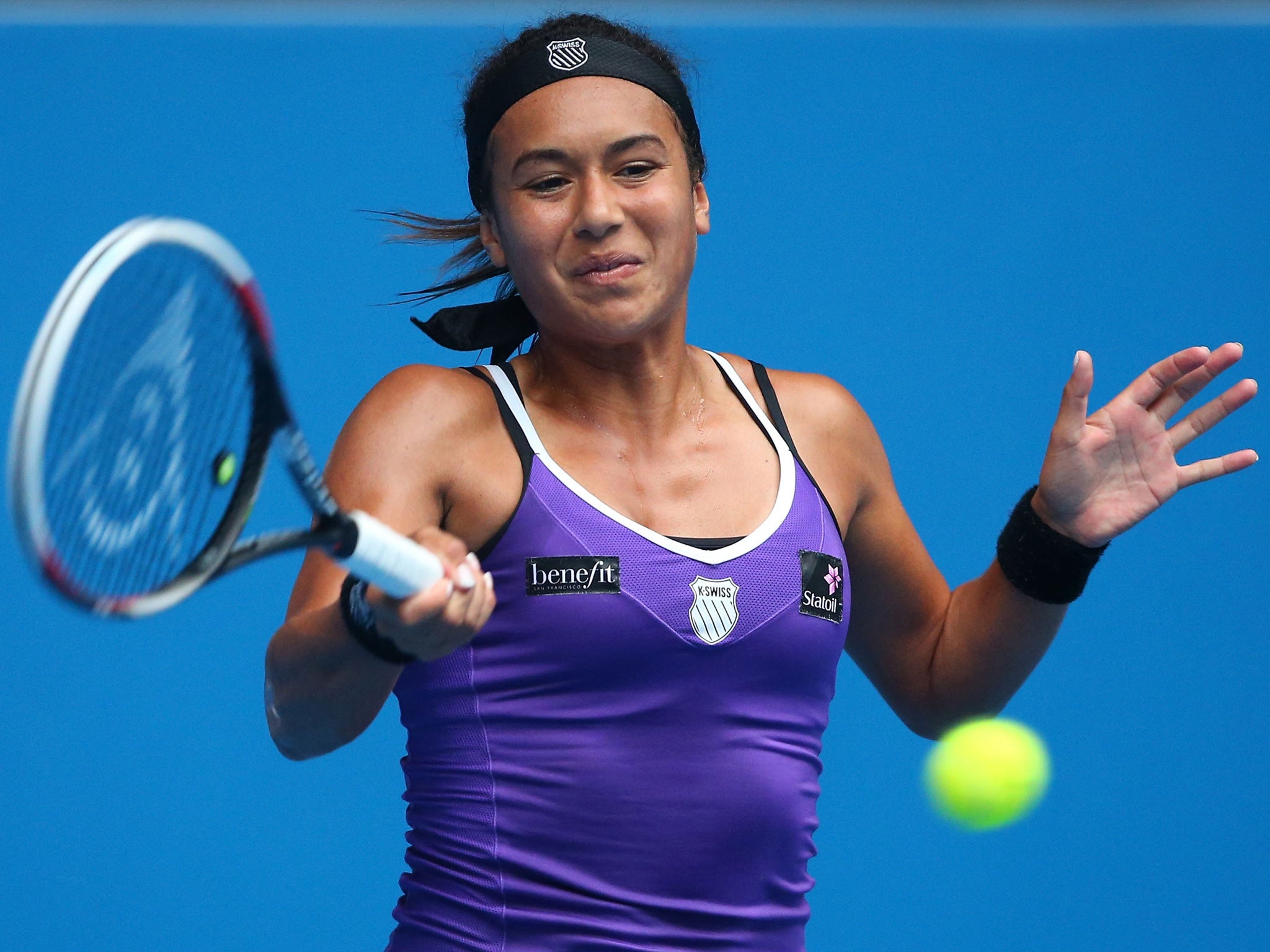 Heather Watson in her third round match against Agnieszka Radwanska of Poland