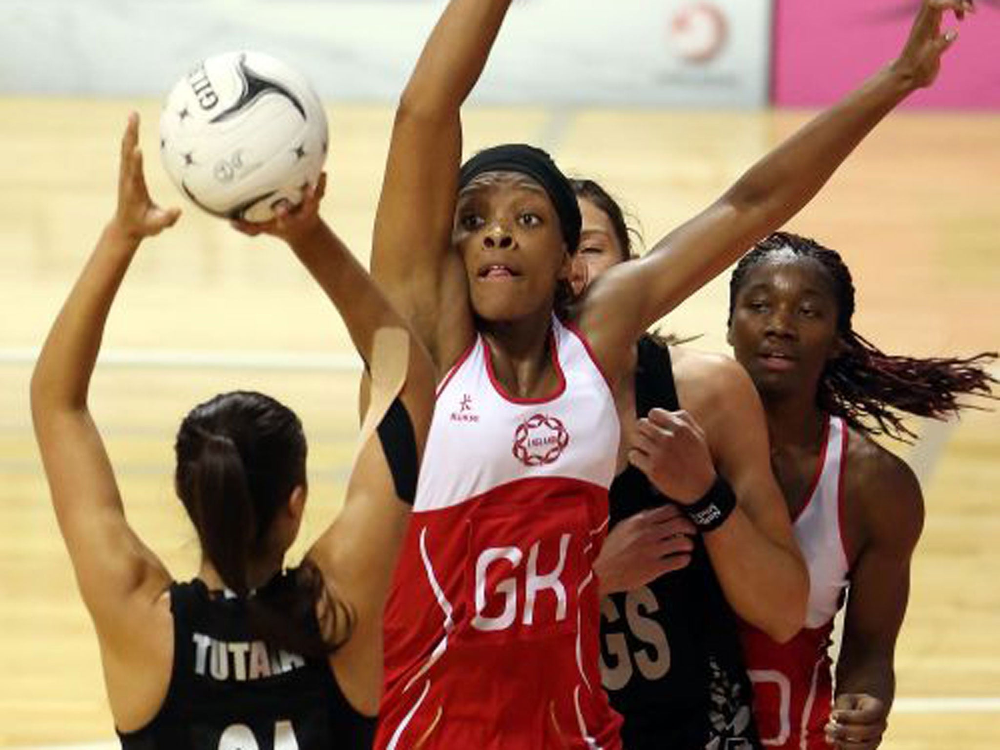 Eboni Beckford-Chambers of England defends against New Zealand last year