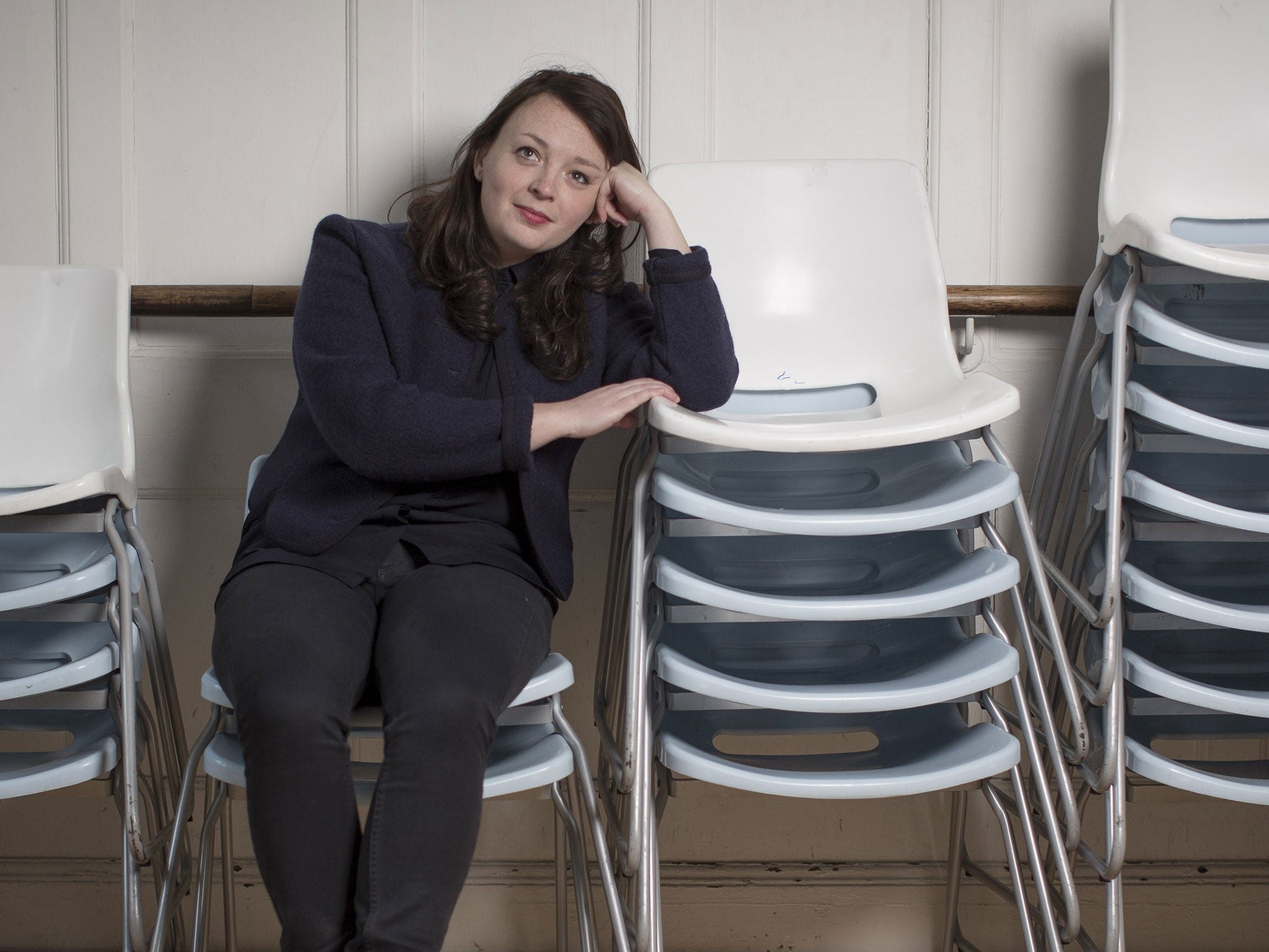 Sitting pretty: E V Crowe at the Rada rehearsal rooms in London on Friday