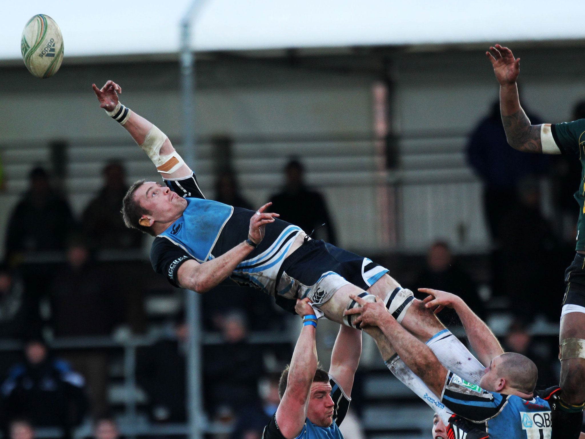 Flying scots: Alastair Kellock wins a line-out