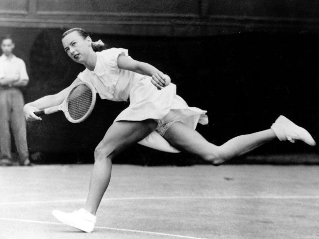 Moran at Wimbledon in 1949: ‘Besides everything else, she could play,’ said Jack Kramer