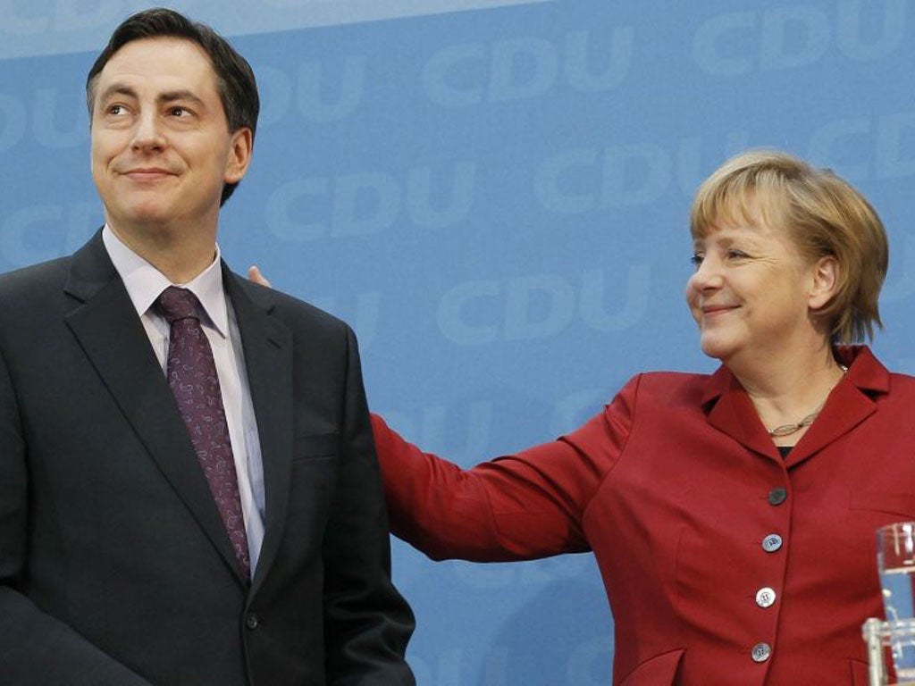 The German Chancellor Angela Merkel with David McAllister