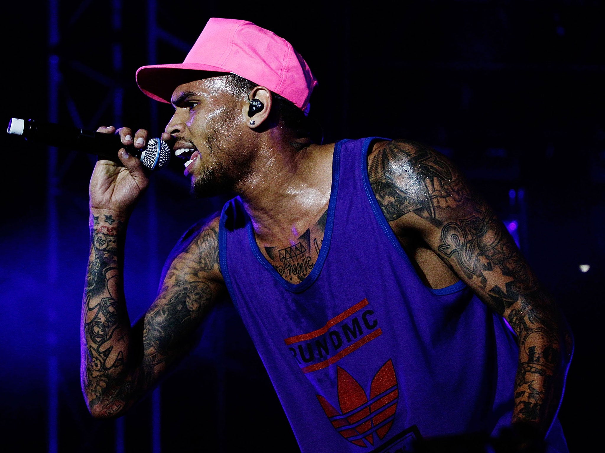 Chris Brown performs live on stage during Supafest 2012 at ANZ Stadium on April 15, 2012 in Sydney, Australia. (Photo by Brendon Thorne/Getty Images)