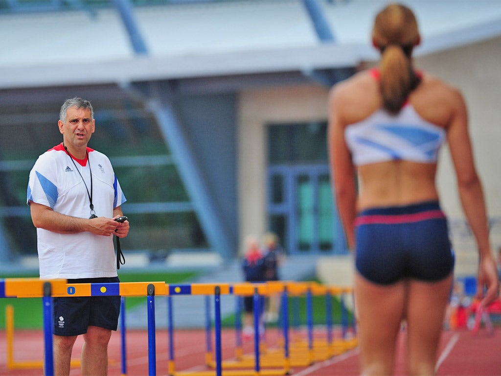 Toni Minichiello, pictured during a training session with Jessica Ennis