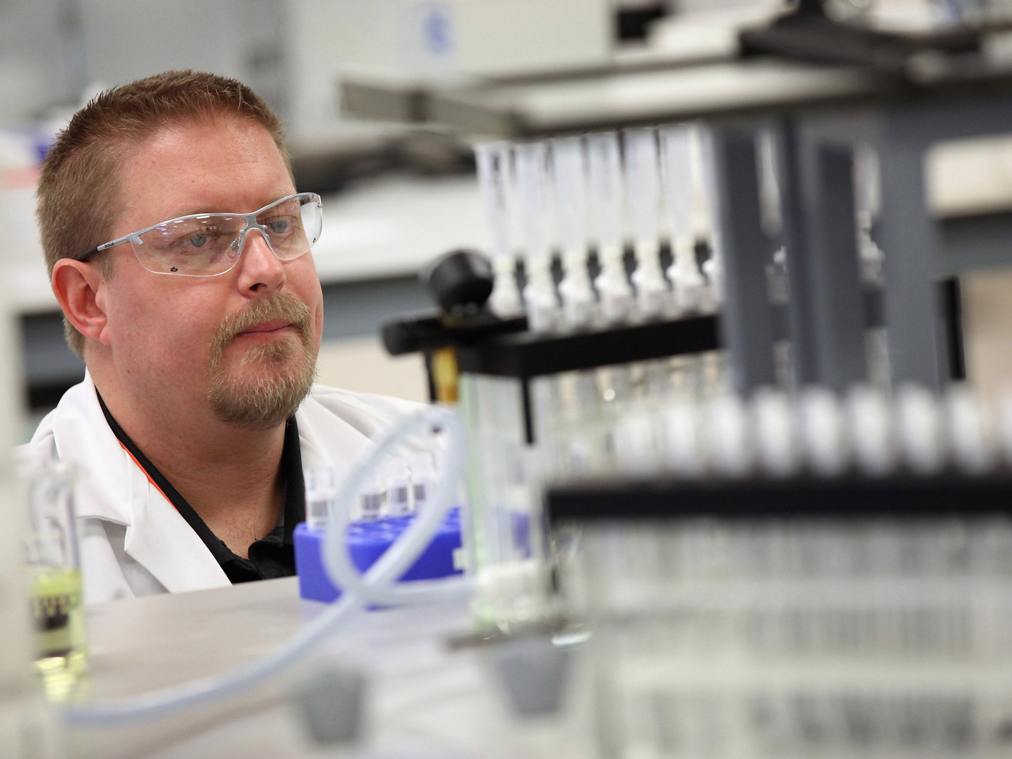 An analyst at work in the London 2012 anti-doping laboratory in Harlow