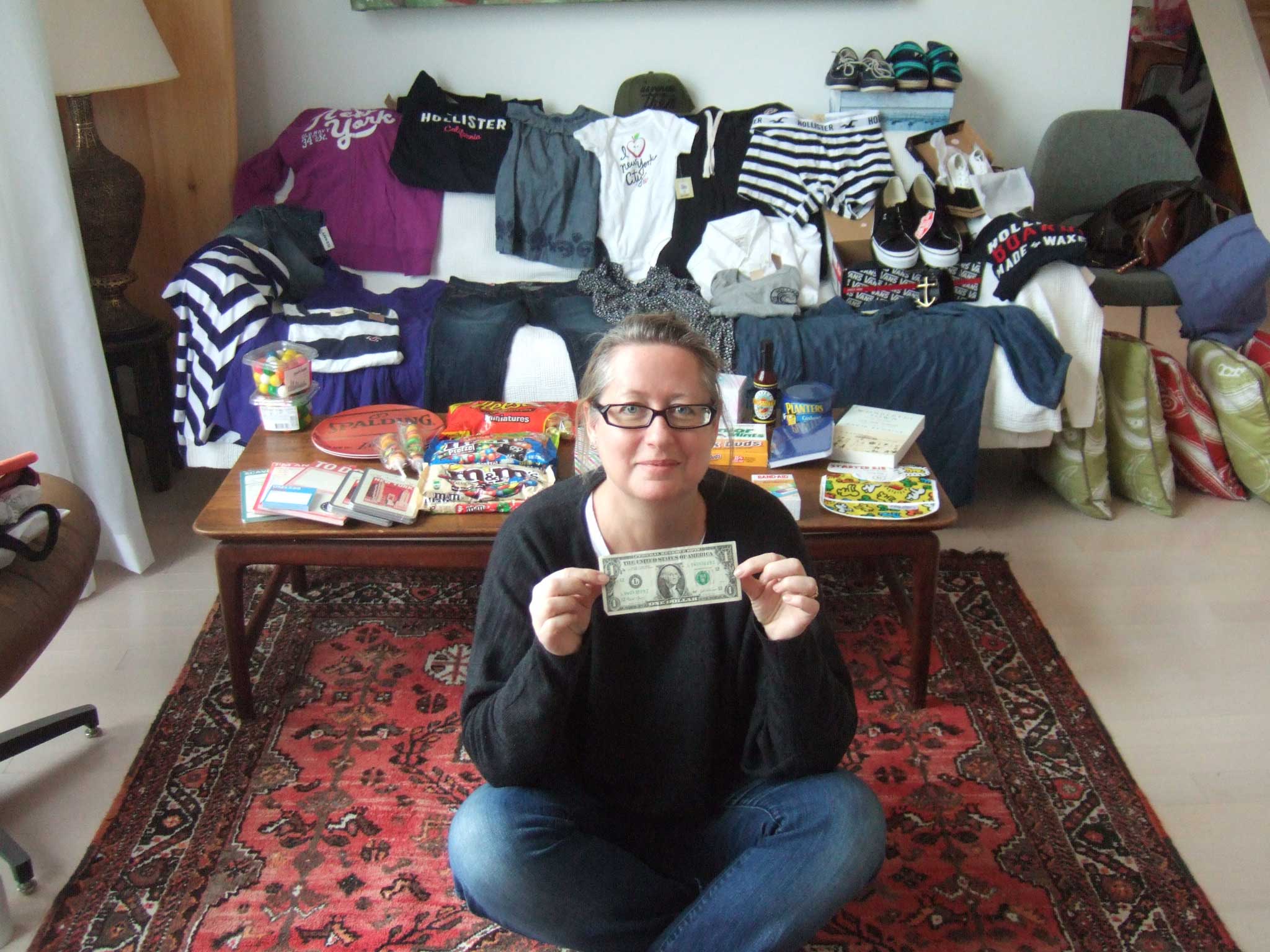 Lisa with the spoils from her New York shopping trip