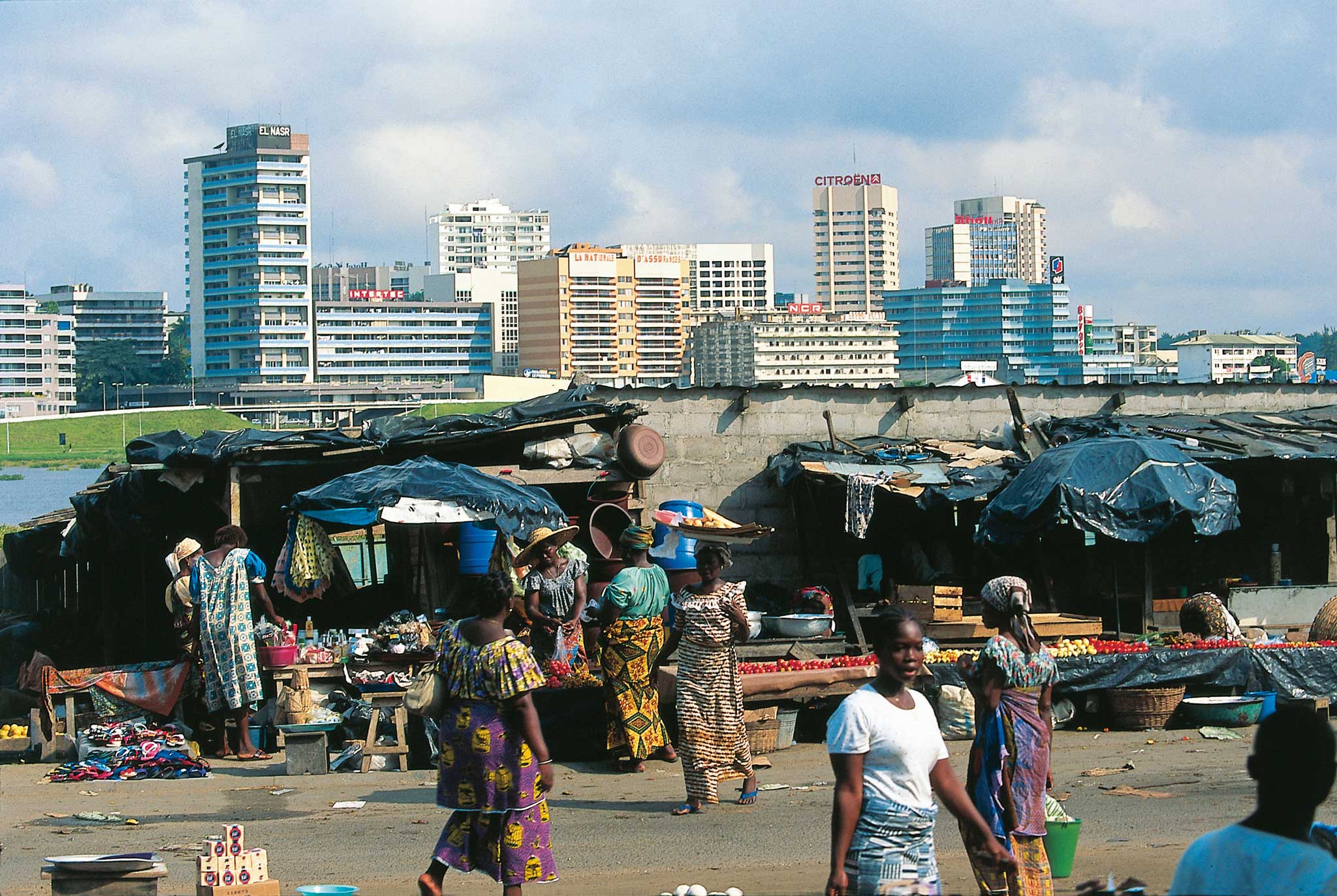 The market in Abidjan, the largest city in Ivory Coast