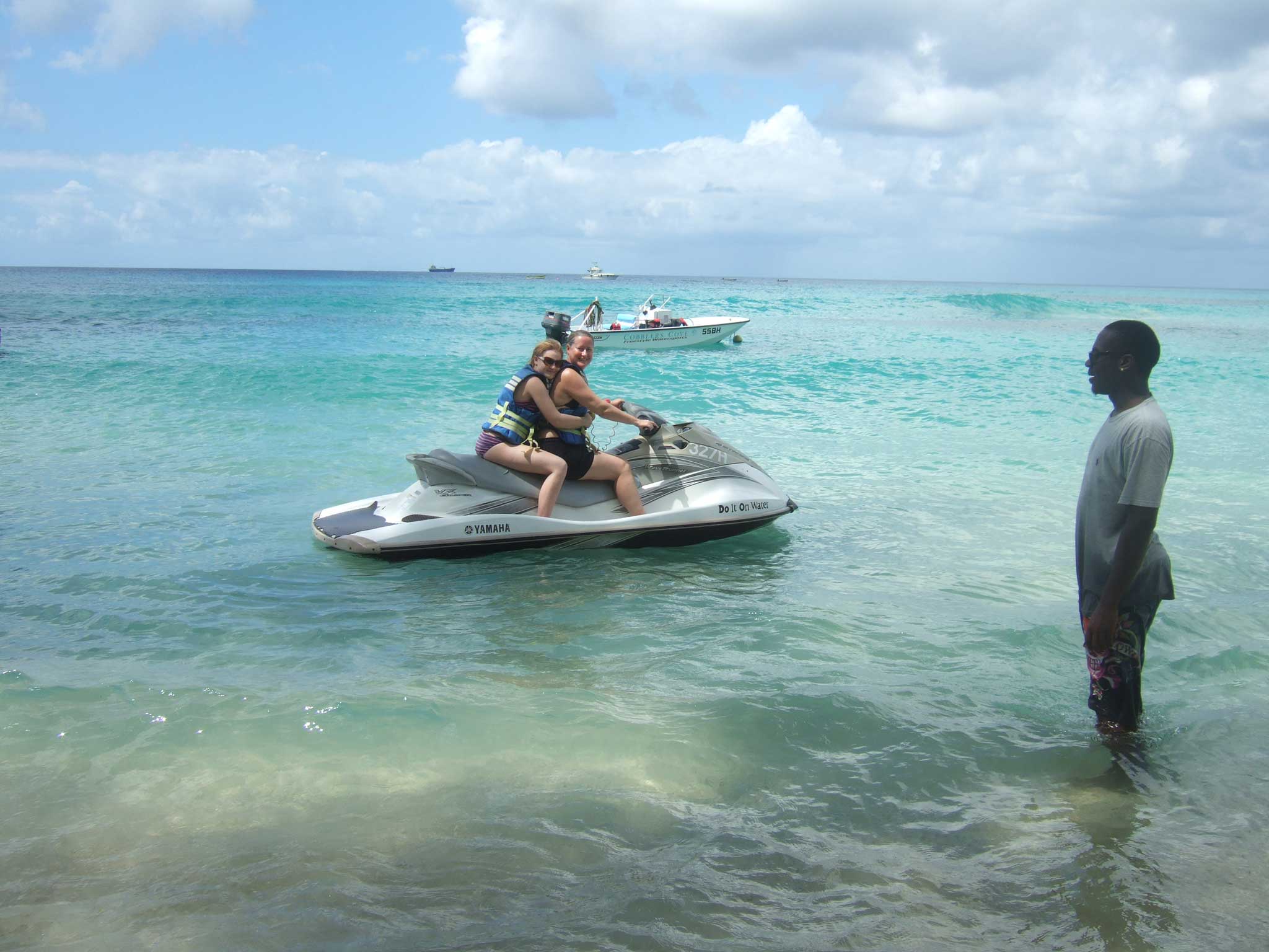 Making a splash: Lisa and her daughter jet-skiing