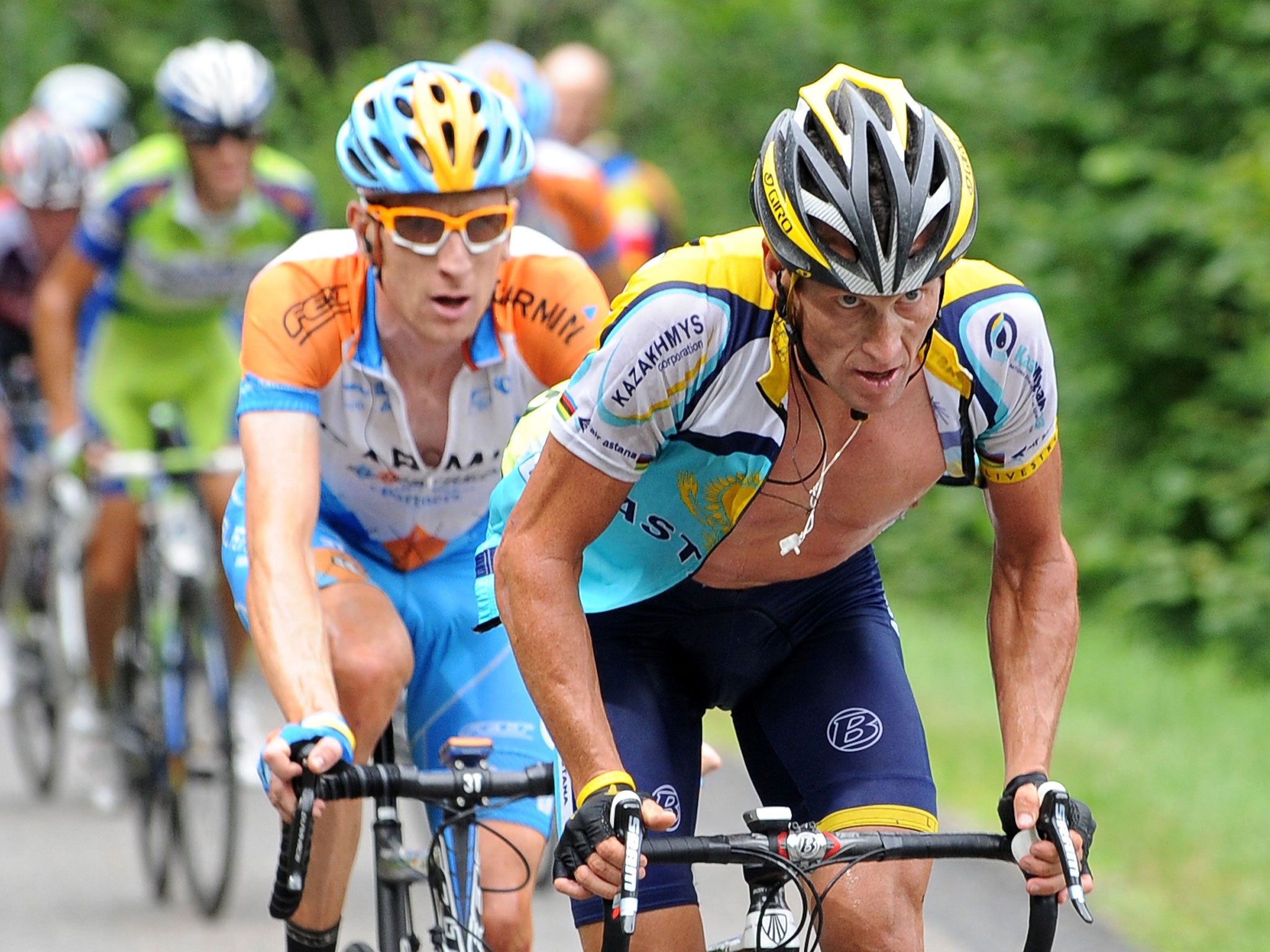 Wiggins and Armstrong during the 2009 Tour de France