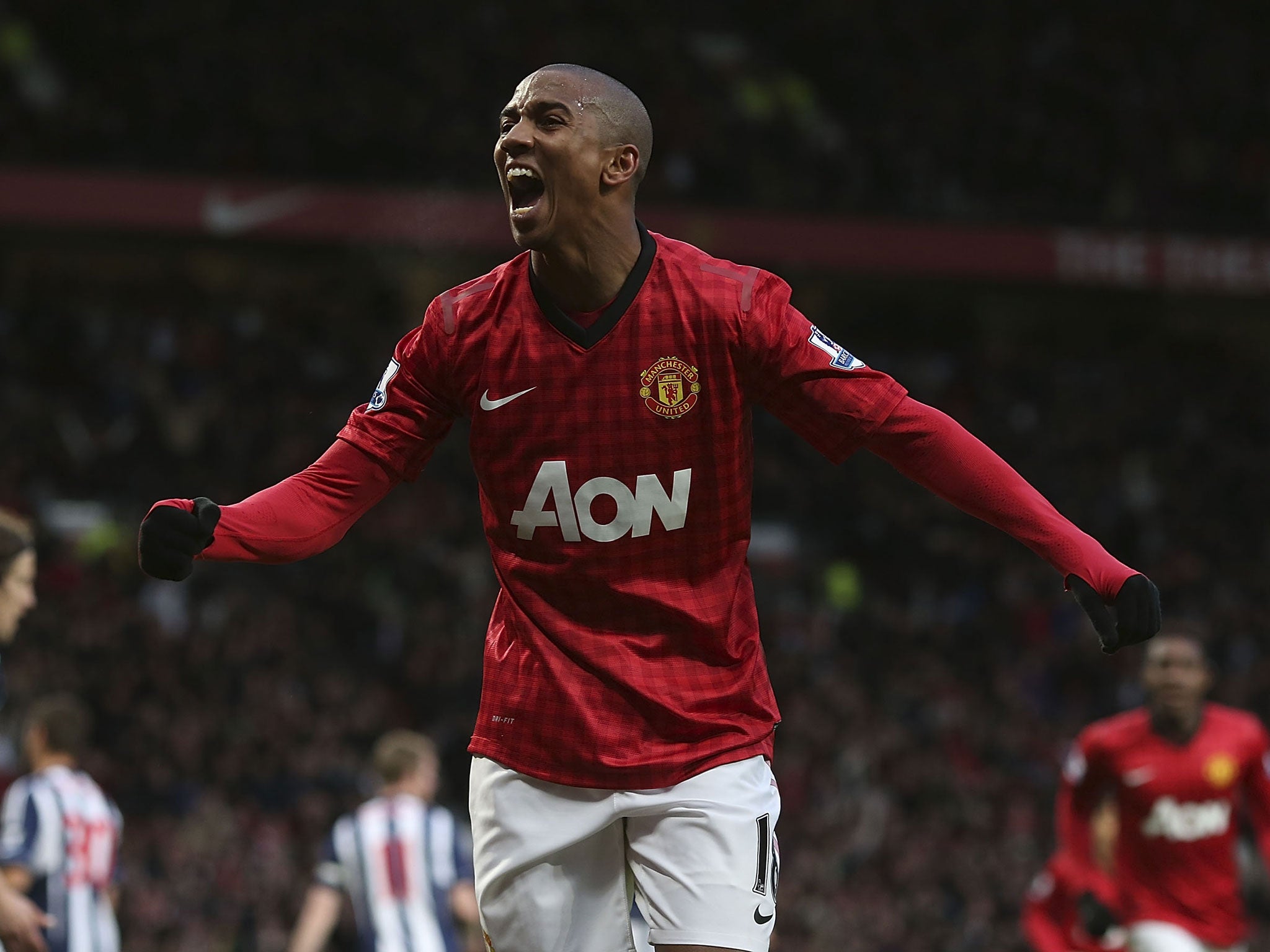 Ashley Young of Manchester United celebrates