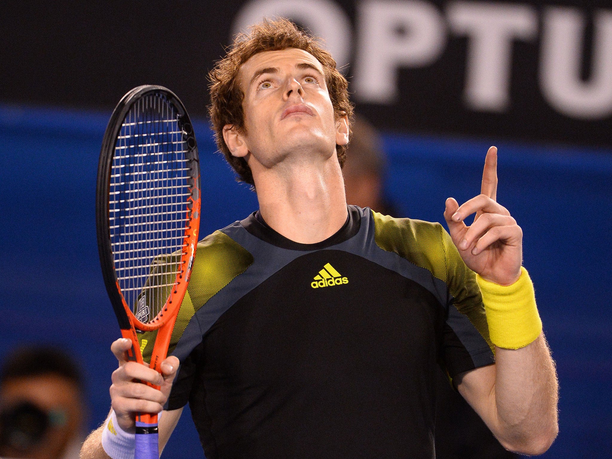 Britain's Andy Murray celebrates after beating Switzerland's Roger Federer