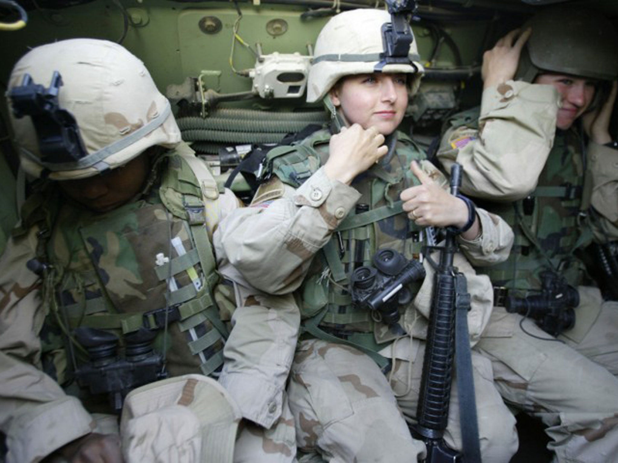 Soldiers from the US 1st Cavalry join a patrol in Baghdad in 2004