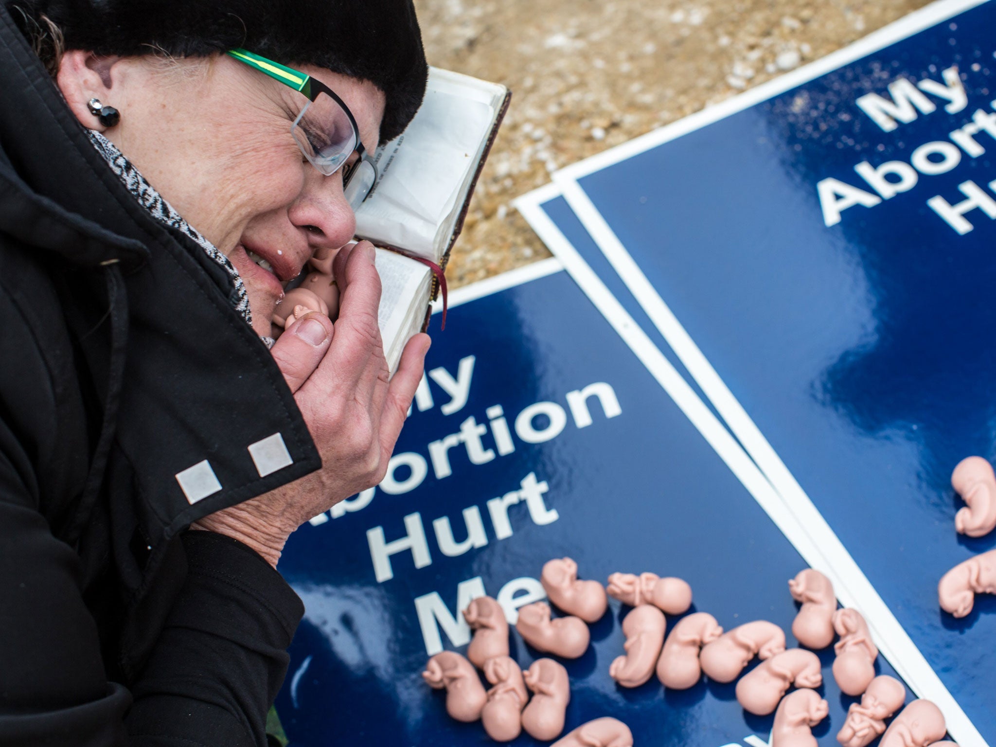 Denunciation: Protester at Friday’s prolife march in Washington